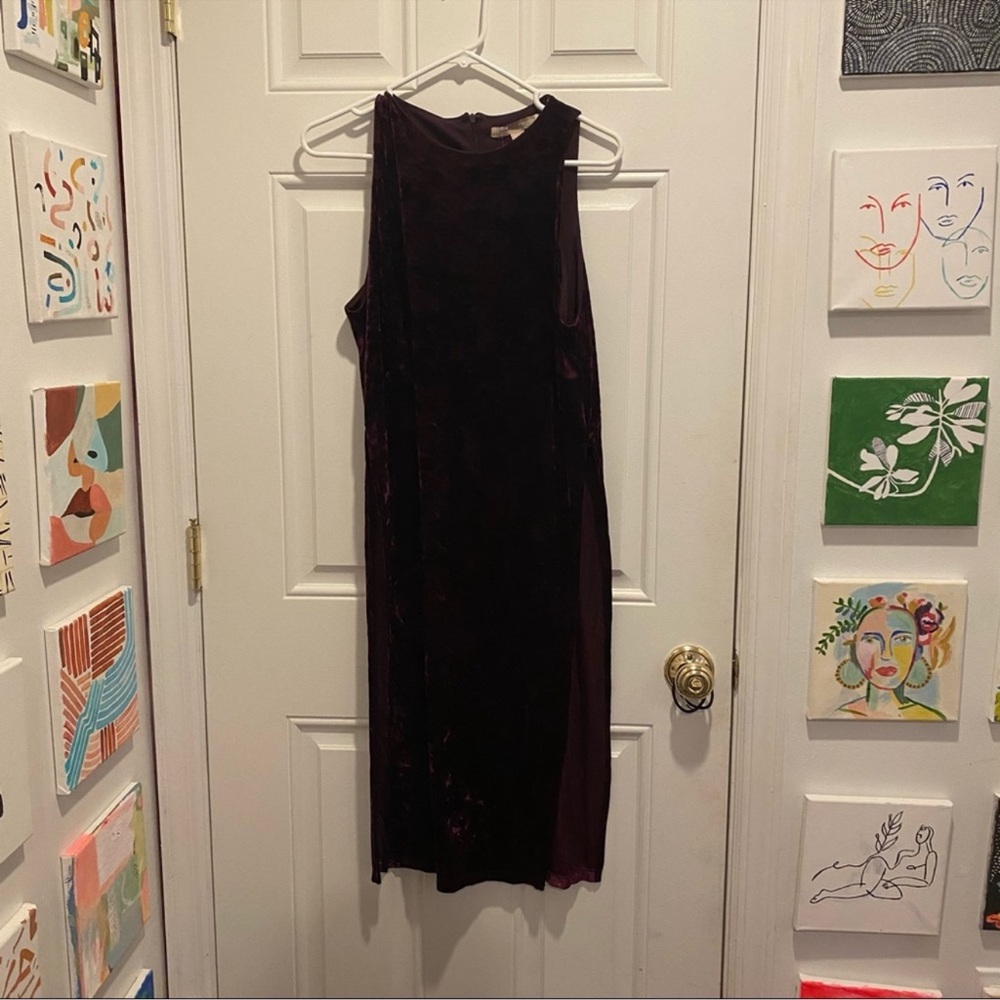 Velvet Burgundy Side-Slit Tank Dress - Picture 8 of 8
